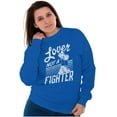 thumbnail image 4 of Popeye the Sailor Loves Not a Fighter Women Crewneck Sweatshirt Brisco Brands L, 4 of 6
