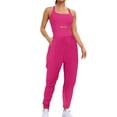 thumbnail image 3 of UVEASISHA Athletic Romper for Women One Piece Workout Jumpsuits Running Hiking Outfit Activewear with Pockets Hot Pink S, 3 of 9
