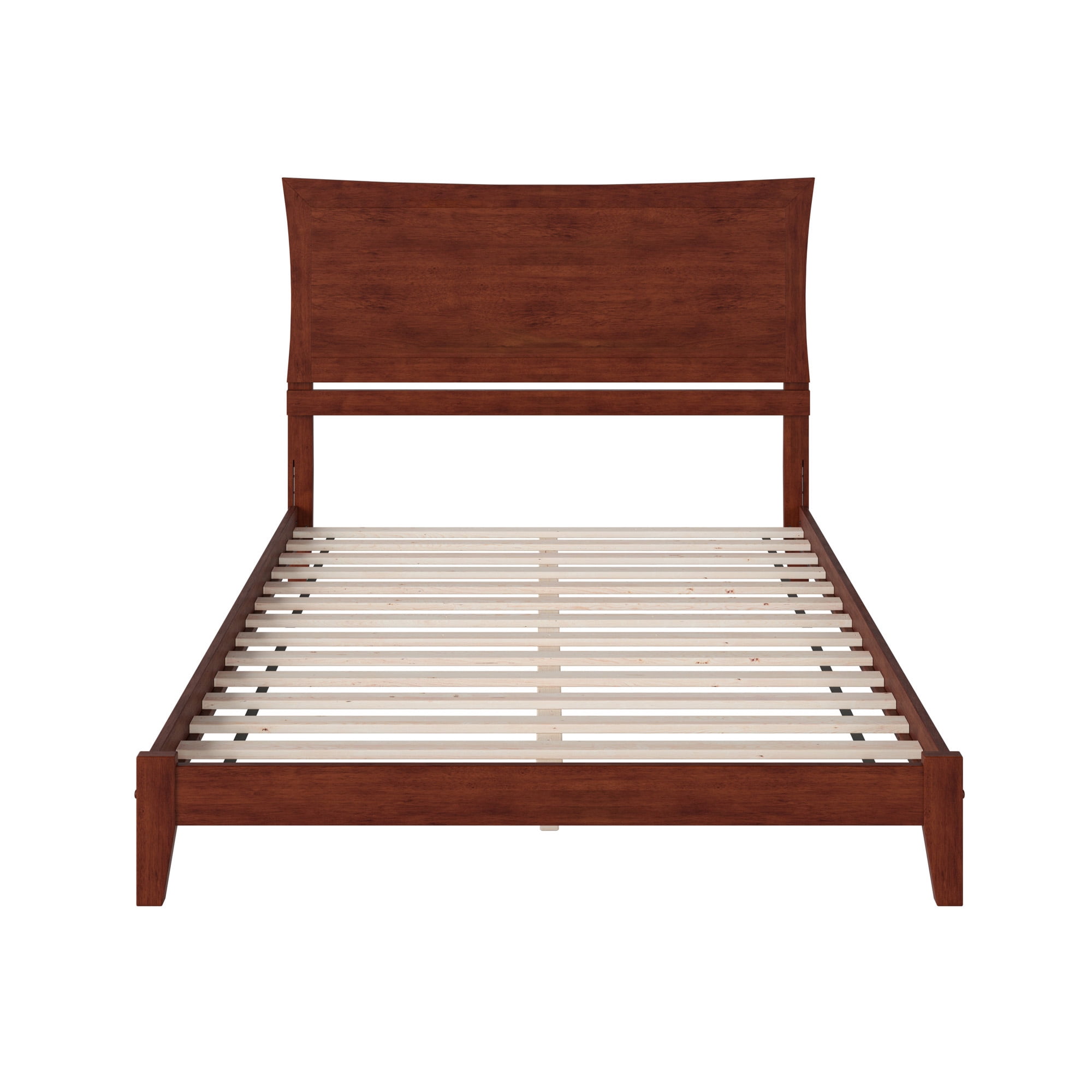 AFI Metro Full Low Profile Wood Platform Bed Frame with Panel Headboard, Walnut