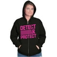 thumbnail image 3 of Breast Cancer Detect and Protect Womens Plus Size Graphic Zipper Hoodie Brisco Brands 2X, 3 of 5