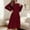 Red, variant on SMihono Fall Dresses for Women Flannel Crew Neck Long Sleeve Casual Loose Flowy Swing Shift Dress Solid Color Warm Dresses Pink L