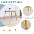 thumbnail image 6 of Round Glass Dining Table - 36" Gold Metal Legs, Modern Kitchen/Living Room Table, Clear Top. Elegant Design, Easy Assembly, Stylish Home Decor., 6 of 16