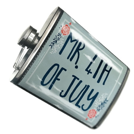 

NEONBLOND Flask Mr. 4th of July Fourth of July Roses and Stars