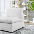 thumbnail image 4 of Modway Commix Down Filled Overstuffed Vegan Leather Armless Chair, White, 4 of 9