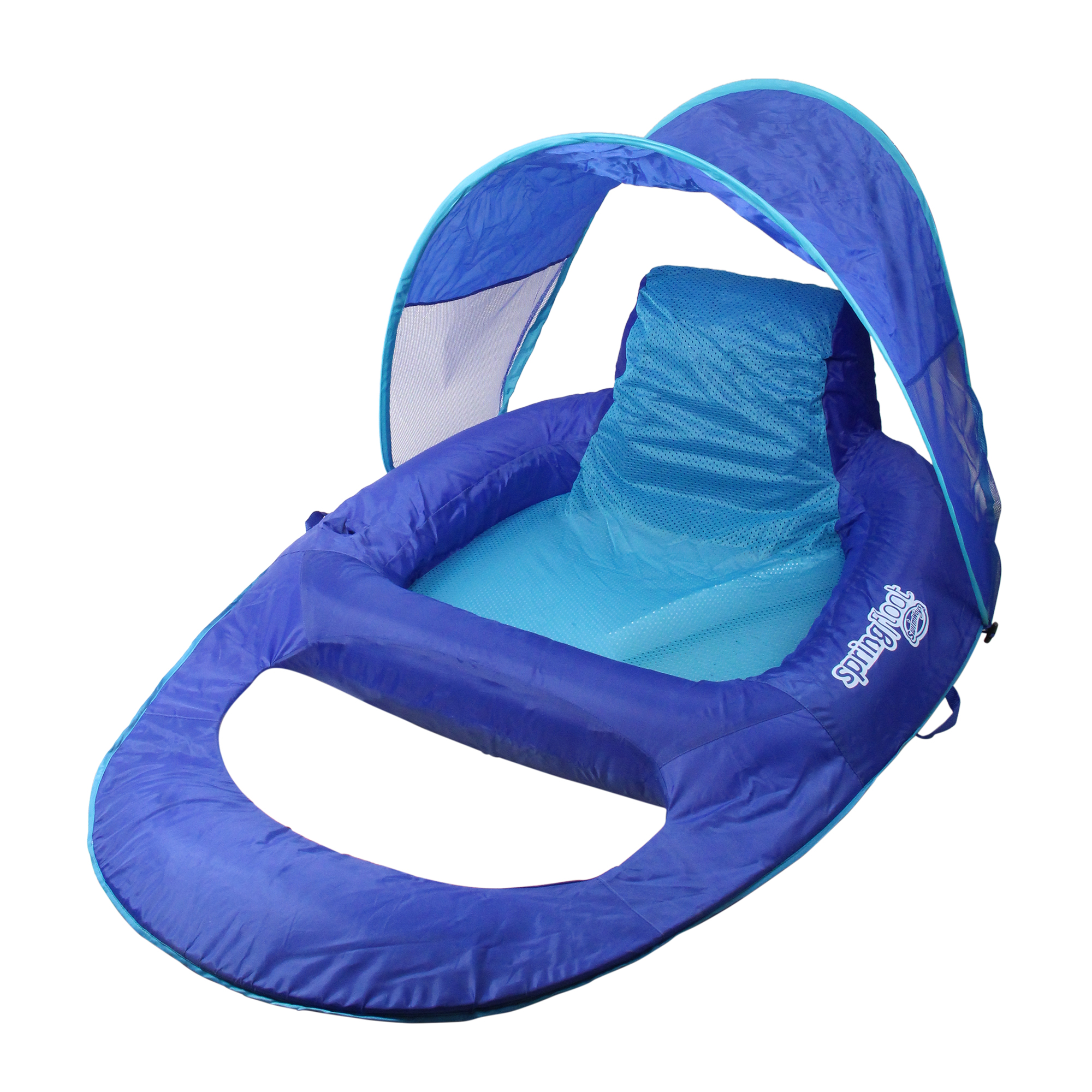 66.5" Blue Swimming Pool Spring Float Hammock Bed with Inflatable