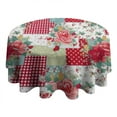 thumbnail image 4 of Pioneer Flower Floral Print Pattern Round Tablecloth 60"x60",Wrinkle Wipeable Table Cloth for Kitchen Dining Room Picnic Patio Party, 4 of 6
