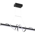 thumbnail image 4 of SHILIU-Modern Pendant Light, 55W Dimmable LED Chandelier with Remote, Linear Kitchen Island Pendant Lighting, Black Wave Hanging Light Fixture for Dining Table Living Room Bedroom (L59 Adjustable), 4 of 4