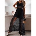 thumbnail image 2 of ZOELNIC Women's Boho Chic Lace Jumpsuit - Spaghetti Strap Deep V Neck Romper, Beach Wedding Guest Dress & Summer Party Outfit, M, 2 of 5