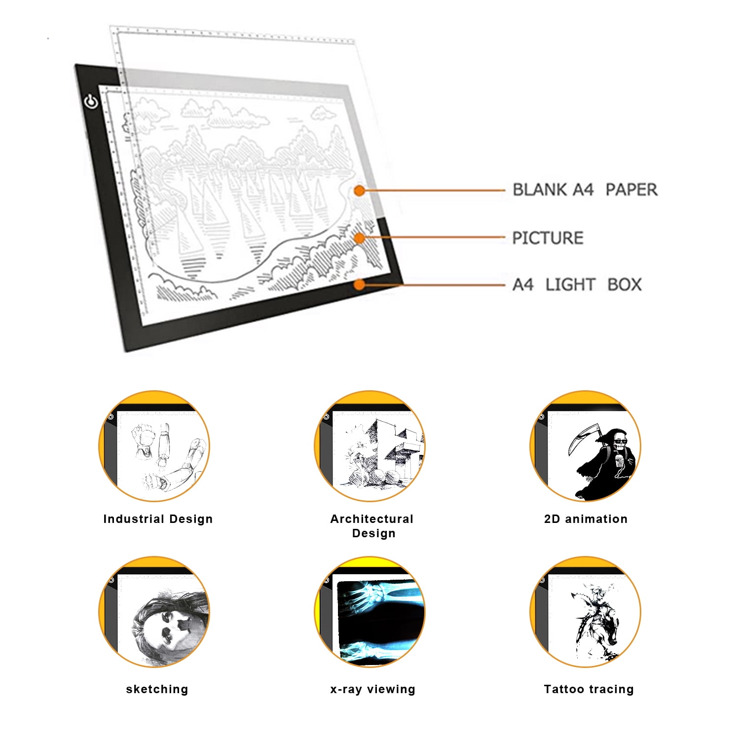 Anivia A4 Ultra-Thin Light Box for Diamond Painting-Black（Ship from USA)