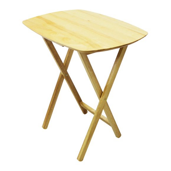 eHemco Oversized Hardwood Folding TV Tray Table for Eating, 25.5 Inches, Natural