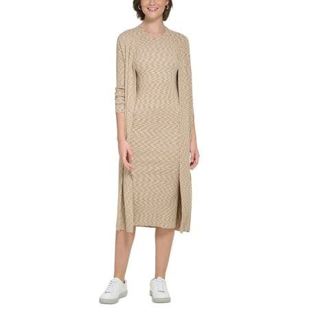 Women's Space-Dyed Maxi-Length Cardigan Sweater Crm Brulee Traventine L