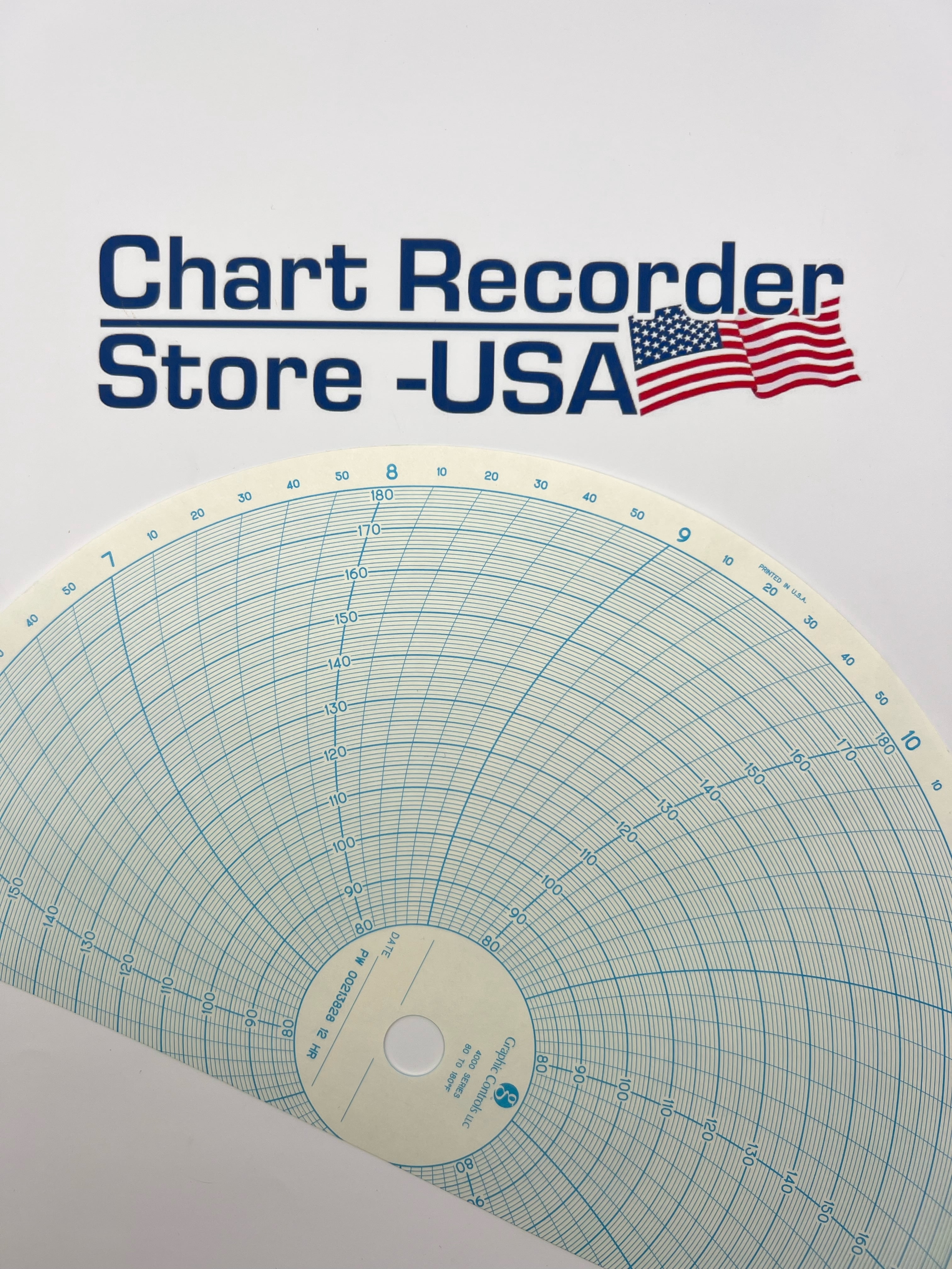 To Fit PW-002-138-28 Partlow Circular Chart Paper (80-180 by 10/ 12 Hour), Box/100