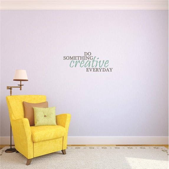 Custom Decals Do Something Creative Everyday. Wall Art Size: 20 X 40 Inches Color: Multi