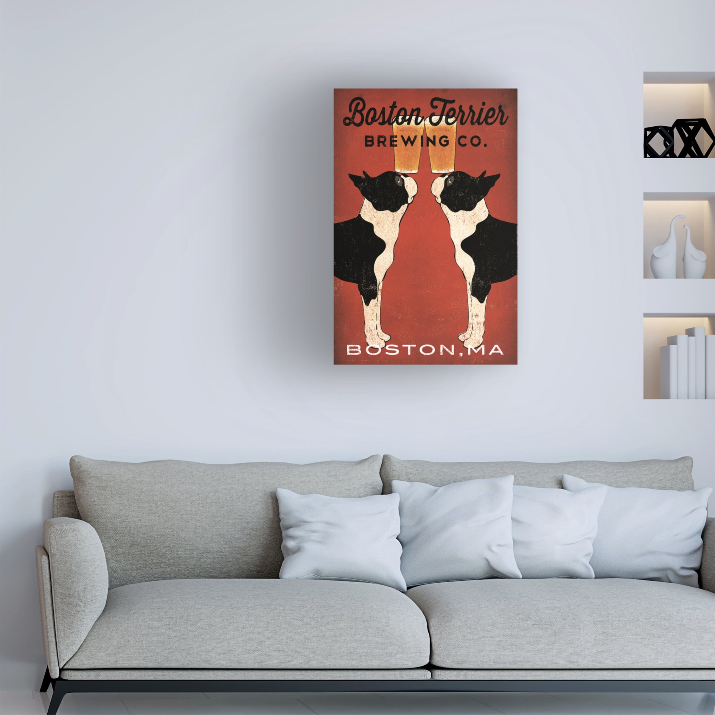 Trademark Fine Art 'Boston Terrier Brewing Co Boston' Canvas Art by Ryan Fowler