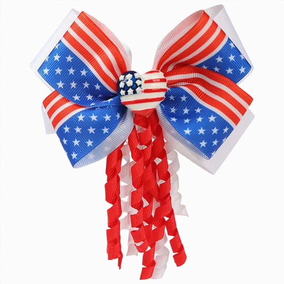 dmqupv American National Day Hairband Independence Day Bouncy Bow Hair Accessory for Kids Holiday Occasions Watermelon Red,One Size