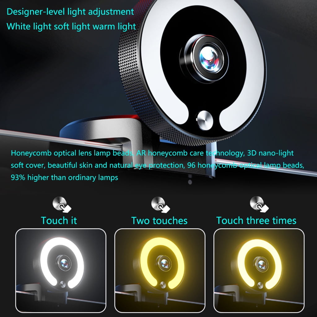 Webcam Full High Definition 2K 4K 1080P Web Camera for w/ Built-in Mic Drive for Computer Video Live Broadcast Teac