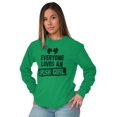 thumbnail image 5 of Cute Saint Patrick's Day Irish Girl Women's Long Sleeve T Shirt Brisco Brands 2X, 5 of 6