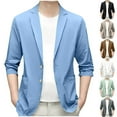 thumbnail image 5 of nerohusy Mens Ice Silk Thin Casual Coats - Stretchy Breathable Light Blazer for Thin/Big and Tall Light Blue,L, 5 of 5