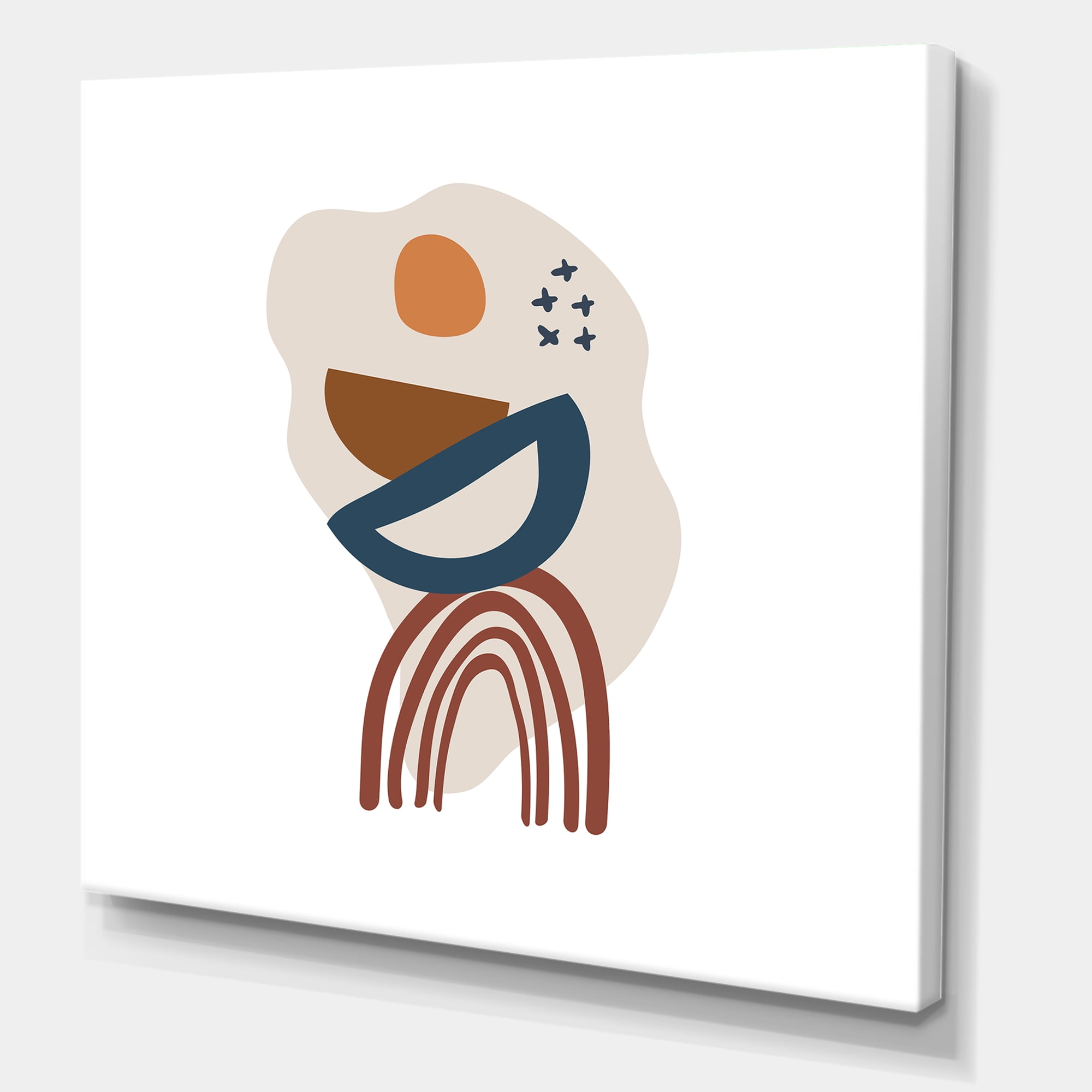 Abstract Elementary Shapes In Terracotta Tones I 36 in x 36 in Painting Canvas Art Print, by Designart