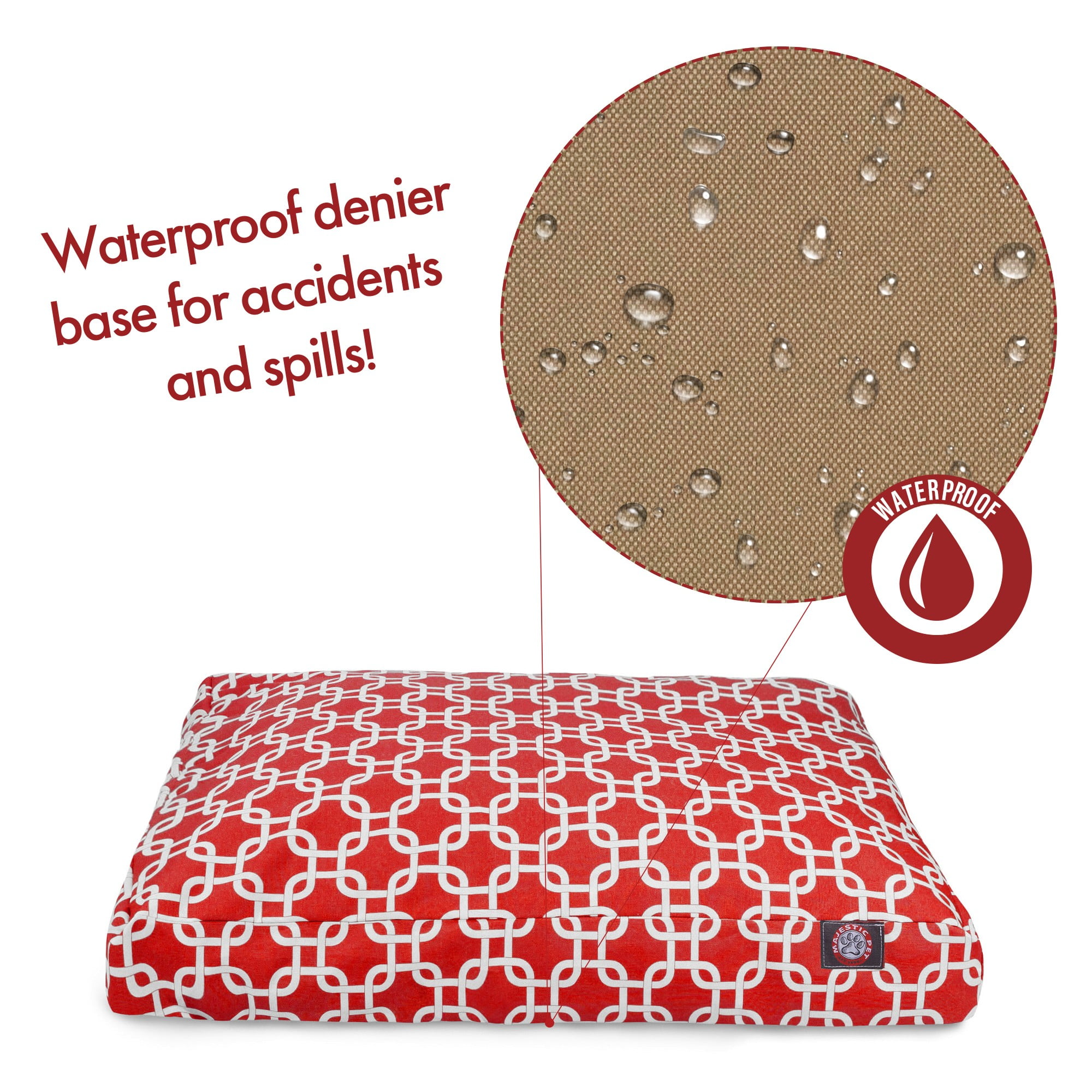 Majestic Pet | Links Shredded Memory Foam Rectangle Pet Bed For Dogs, Removable Cover, Red, Large