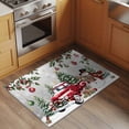 thumbnail image 2 of Entryway Rug 2'x3', Grey Christmas Small Rug for Kitchen Bathroom Door Mat Indoor Entrance, Xmas Snowman Truck Snowflake Tree Balls Non-Slip Area Rugs Floor Mats Carpet Front Door Rugs, 2 of 8