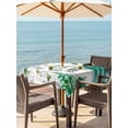 thumbnail image 2 of Outdoor Tablecloth with Umbrella Hole and Zipper, Happy Birthday Square Table Cloth 54x54 Inch Waterproof Tablecloth, Green Luxury Dress Crown Carriage Flowers Picnic Table Cover for Patio Camping, 2 of 7