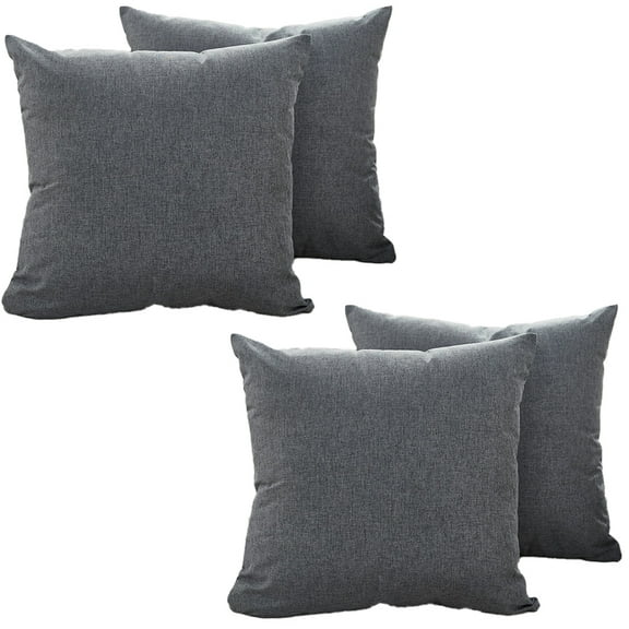 Pack of 4 Couch Throw Pillow Covers 18x18 Inch Soft Decorative Pillow Covers Farmhouse Boho Cushion Covers for Mid Century Modern Home Decor Sofa Bedroom Living Room，Smoke Gray