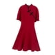 thumbnail image 5 of Vestido midi de mujer, suave, de manga corta, hasta la , para vacaciones de aniversario, 5 of 9