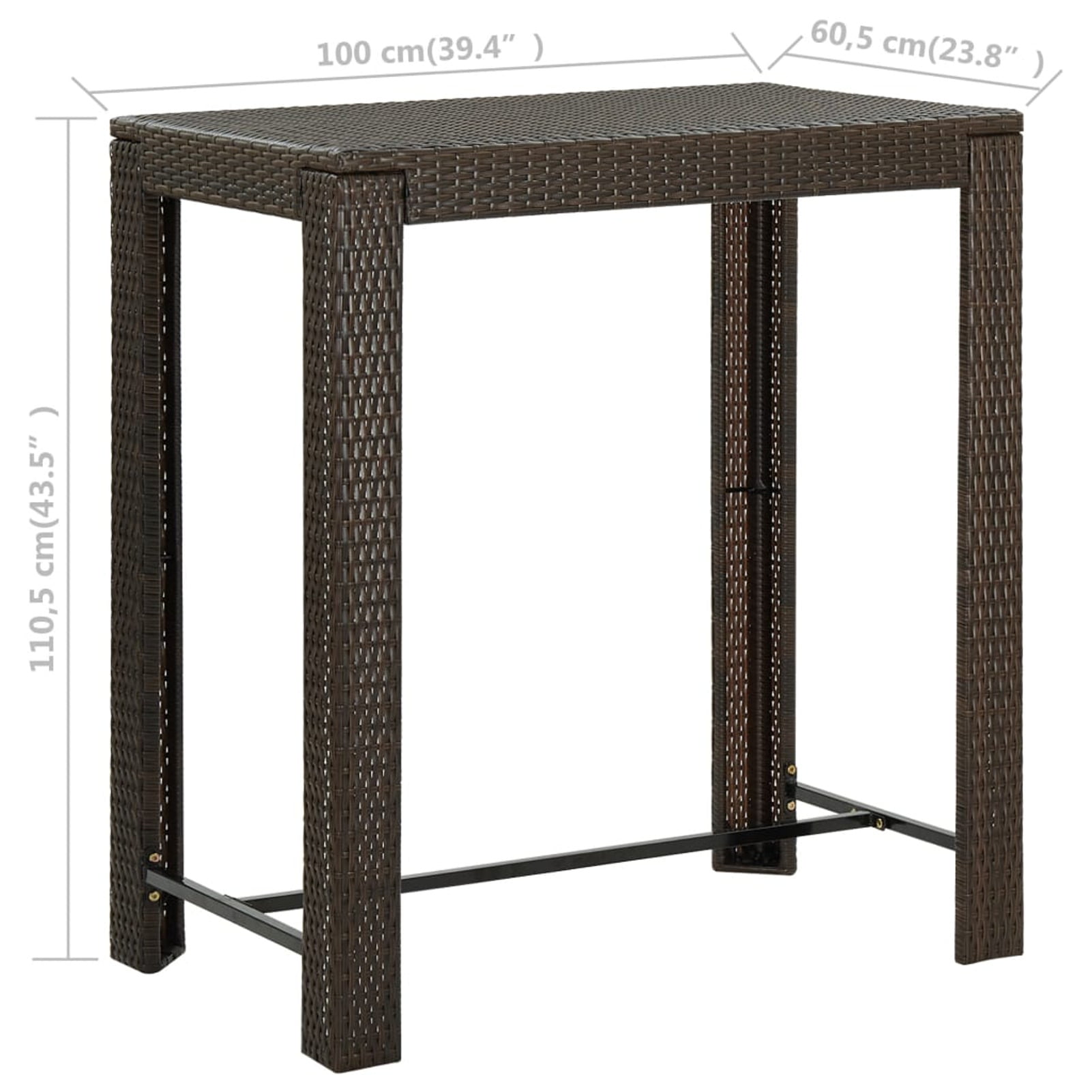 Details about    Patio Bar Table 23.5'' Round Aluminum Indoor-Outdoor Dining Base 