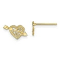 thumbnail image 4 of 14k Yellow Gold Polished Arrow & Heart Post Earrings, 4 of 7