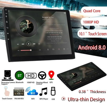 Car Stereo Double Din 10.1'' for Android 8.0 WIFI GPS Nav Navigation Quad Core Radio Video MP5 Player Car Multimedia