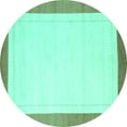 thumbnail image 1 of Ahgly Company Indoor Round Solid Turquoise Blue Modern Area Rugs, 5' Round, 1 of 4