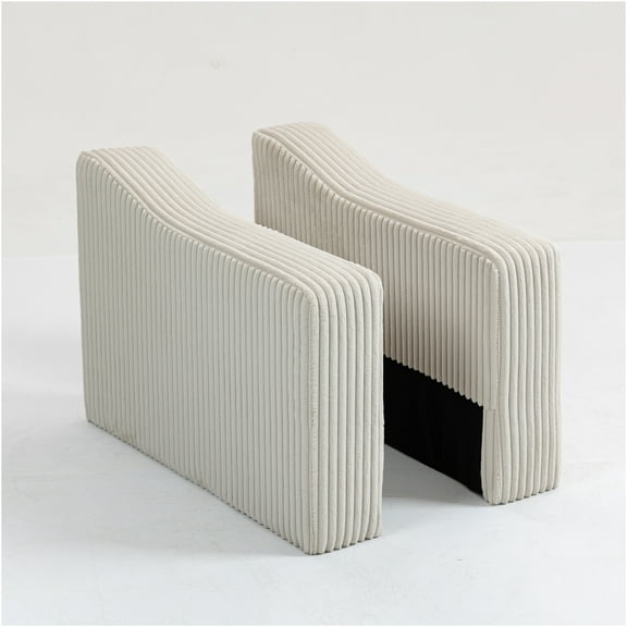 JERFIT Corduroy Modular Sofa Armrest Module, Beige Single Side Unit for Sectional Couch, Convertible Arm Rest & Backrest