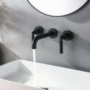 Nuzanto Round Double Handle In-Wall Bathroom Basin Faucet