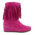 thumbnail image 3 of Daniela Fargion Fuschia Suede Mid Calf Low Wedge Heel Boots-9 for Womens, 3 of 4