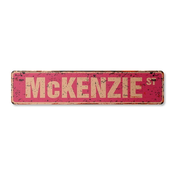 McKENZIE Vintage Plastic Street Sign Childrens Name Room Sign | Indoor/Outdoor |  24" Wide