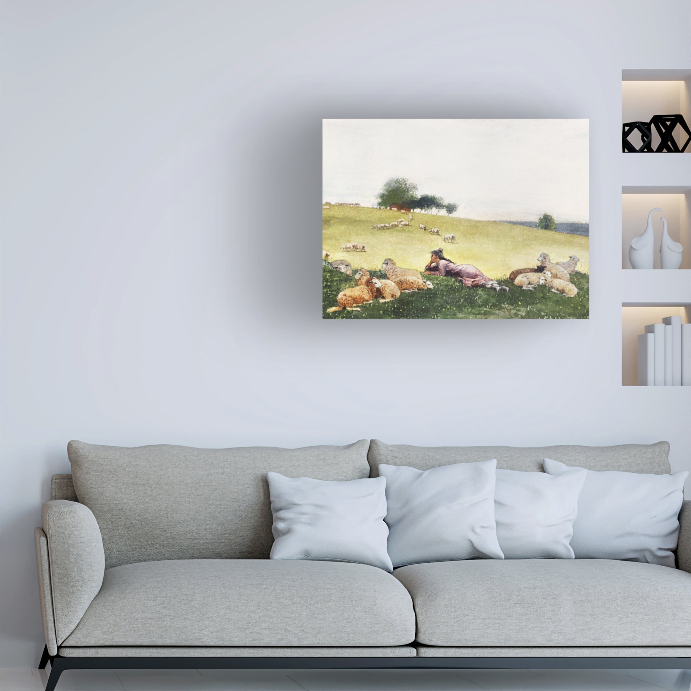 Trademark Fine Art Winslow Homer  Homer's Sheep Countryside II Canvas Wall Art
