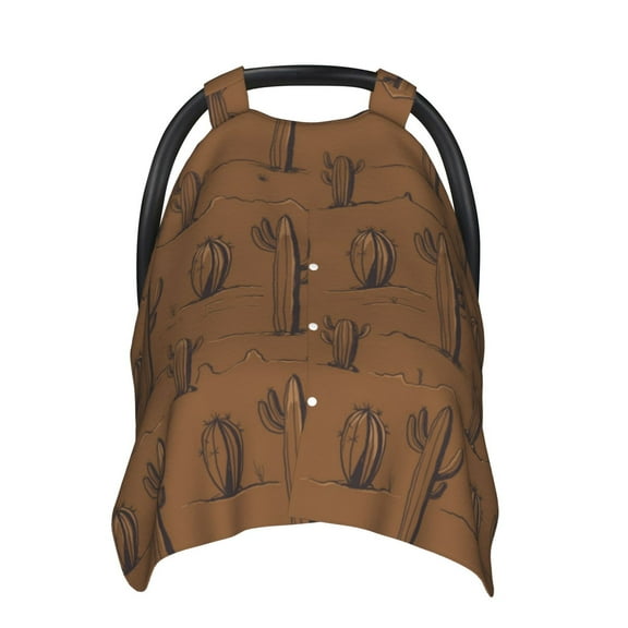 Car Seat Cover Baby - Western Cactus Breathable Infant Car Seat Cover for Baby Carseat, Lightweight Comfort Baby Essentials Must Haves Newborn Stuff for Girl Boy