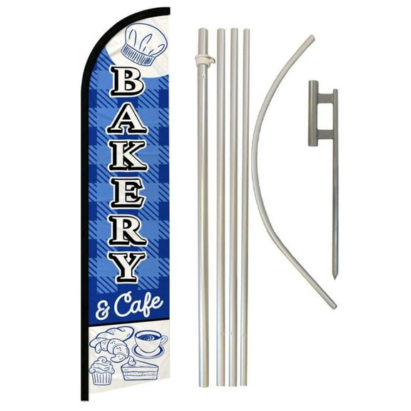 Bakery & Cafe Windless Banner Flag & Pole Kit