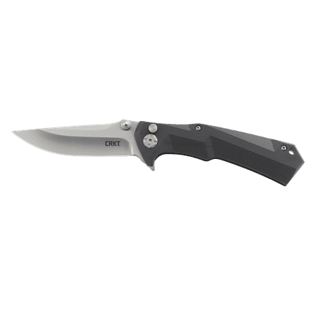 CRKT Tighe Tac Two Clip Point 5230 Folding Knife with Satin Finish 8Cr13MoV Plain Edge Blade with Glass-Reinforced Nylon Handle Scales and Button Lock for (Best Crkt Tactical Knife)