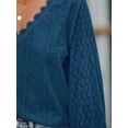 thumbnail image 5 of Cupshe Women's Top Long Puff Sleeve V-Neck Cut Out Lace Trims Cloth, 5 of 5