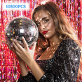thumbnail image 6 of 6 Sheets Disco Tiles,Silver Mini Square Mirror Tiles Self Adhesive Mirror Mosaic Tiles Glass Disco Ball Tiles, 6 of 8