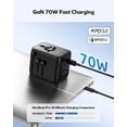 thumbnail image 3 of Adaptador de viaje universal MOMAX GaN 70W 2 AC 3 USB-C 2 USB-A, 3 of 7