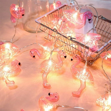 HEIBIN Pink Flamingo Lights, Outdoor LED String Lights 3m Set of 20 LED