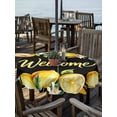 thumbnail image 2 of Outdoor Tablecloth with Umbrella Hole for Patio/Picnic/Party/Camping, Yellow Lemons Waterproof Table Cloth Round Cover Washable, Summer Fruits Leaves Botanical Black (Dia 60"), 2 of 8