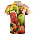 thumbnail image 4 of Composition with Assorted Fruits Men Zipper T-shirt Summer Casual Short Sleeve T-shirt Top, 4 of 7