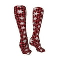thumbnail image 3 of Rateoe Snowflakes On A Buffalo Plaid Christmas print Women's Men's Novelty 20in Crew Socks Cotton Socks Knee High Socks for Walking,Running,Nurses,Pregnancy-One Size, 3 of 8