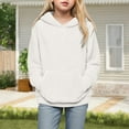 thumbnail image 2 of Staki Oversized Hoodie Kids Hoodeis Girls Cute Sweatshirts Pullover Long Sleeve Crewneck Drop Shoulder Tops 2025 Trendy (White,11-12 Years), 2 of 7