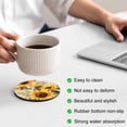thumbnail image 4 of Yellow Sunflower Coasters Set of 6, Watercolor Retro Floral Plant Leaf Absorbent Coasters for Drinks, Coaster for Bar Office Dining Coffee Table Accessories Decor, Non Slip Round Desk Coaster, 4 of 9