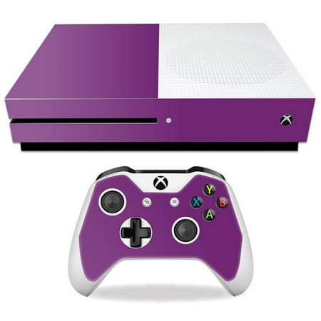 MightySkins MIXBONES-Solid Purple Skin Decal Wrap for Microsoft Xbox One S - Solid Purple